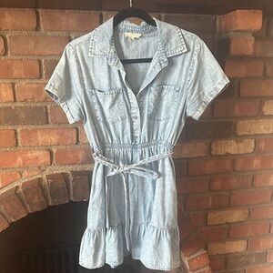 Light Blue Denim Dress with Belt
